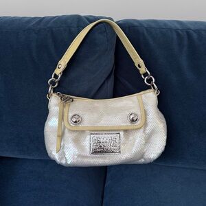 Coach Sequin Poppy Pearl Opalescent Shoulder Bag‎